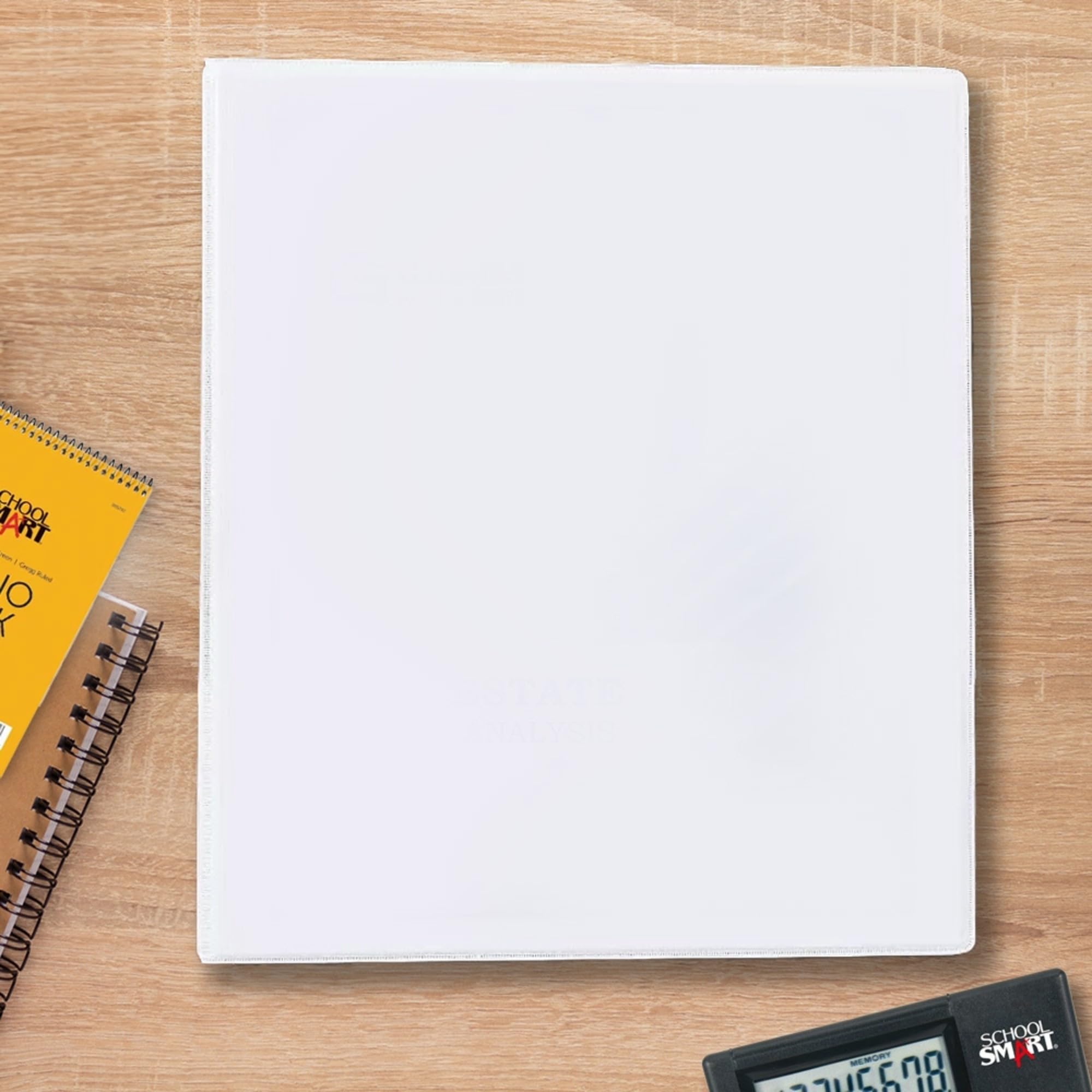 School Smart 1 Inch White Polypropylene D Ring Binder - Perfect for Organizing School Notes, Office Documents, and Business Reports