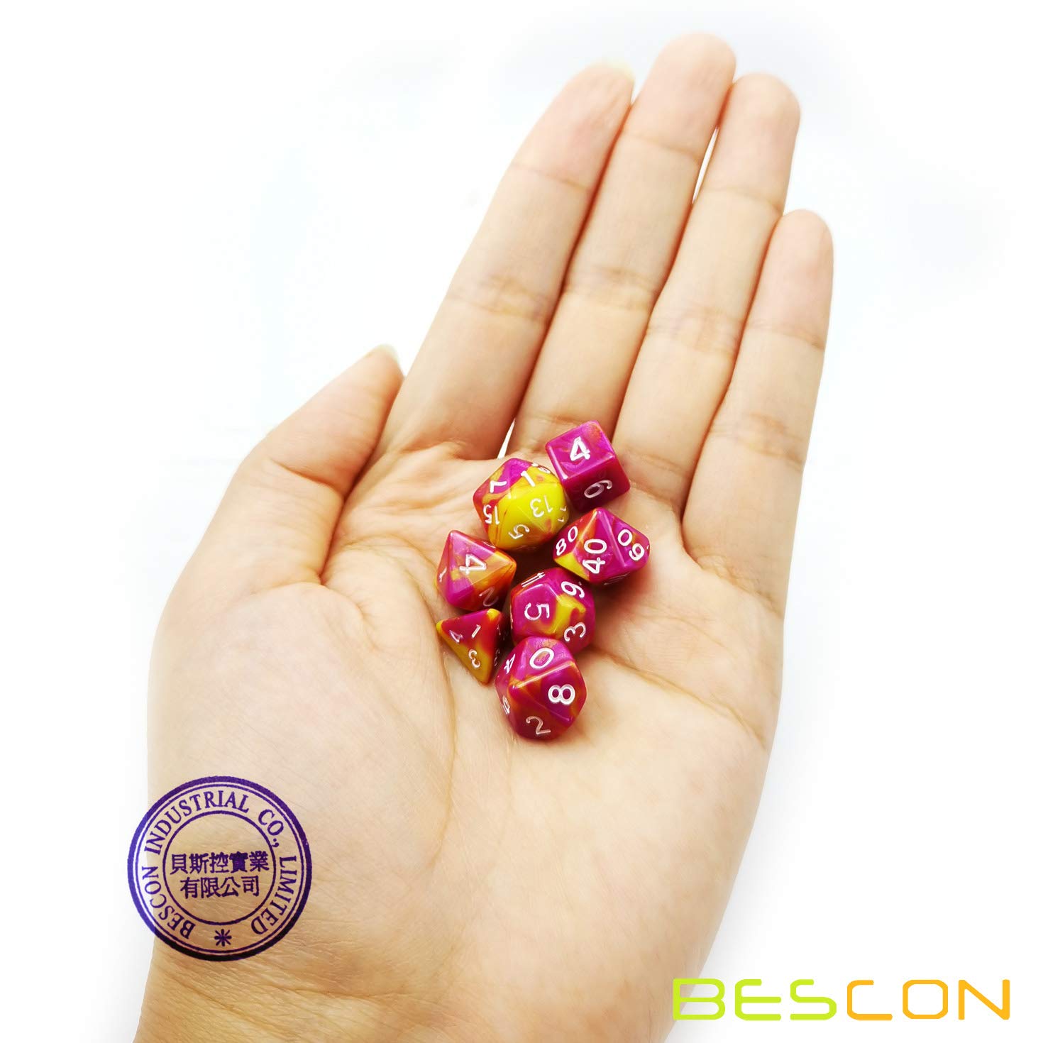Bescon Mini Two Tone Polyhedral RPG Dice Set - 10MM Small Dice (D4-D20) for D&D, Pathfinder & Tabletop Gaming - Perfect for RPG Enthusiasts & Collectors