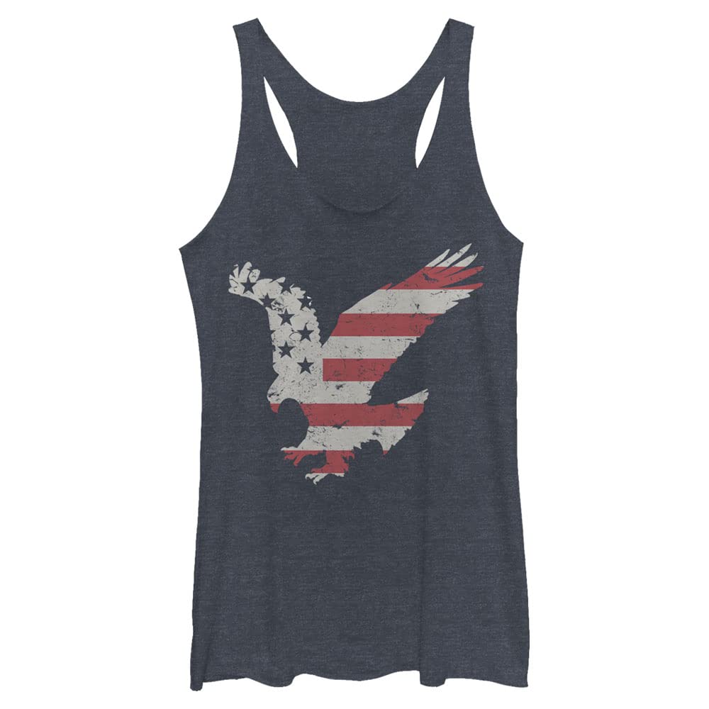 Lost Gods Flying Eagle Women's Racerback Tank Top - Navy Blue Heather - XX-Large - Soft Athletic Fit for Yoga, Gym & Summer Outfits