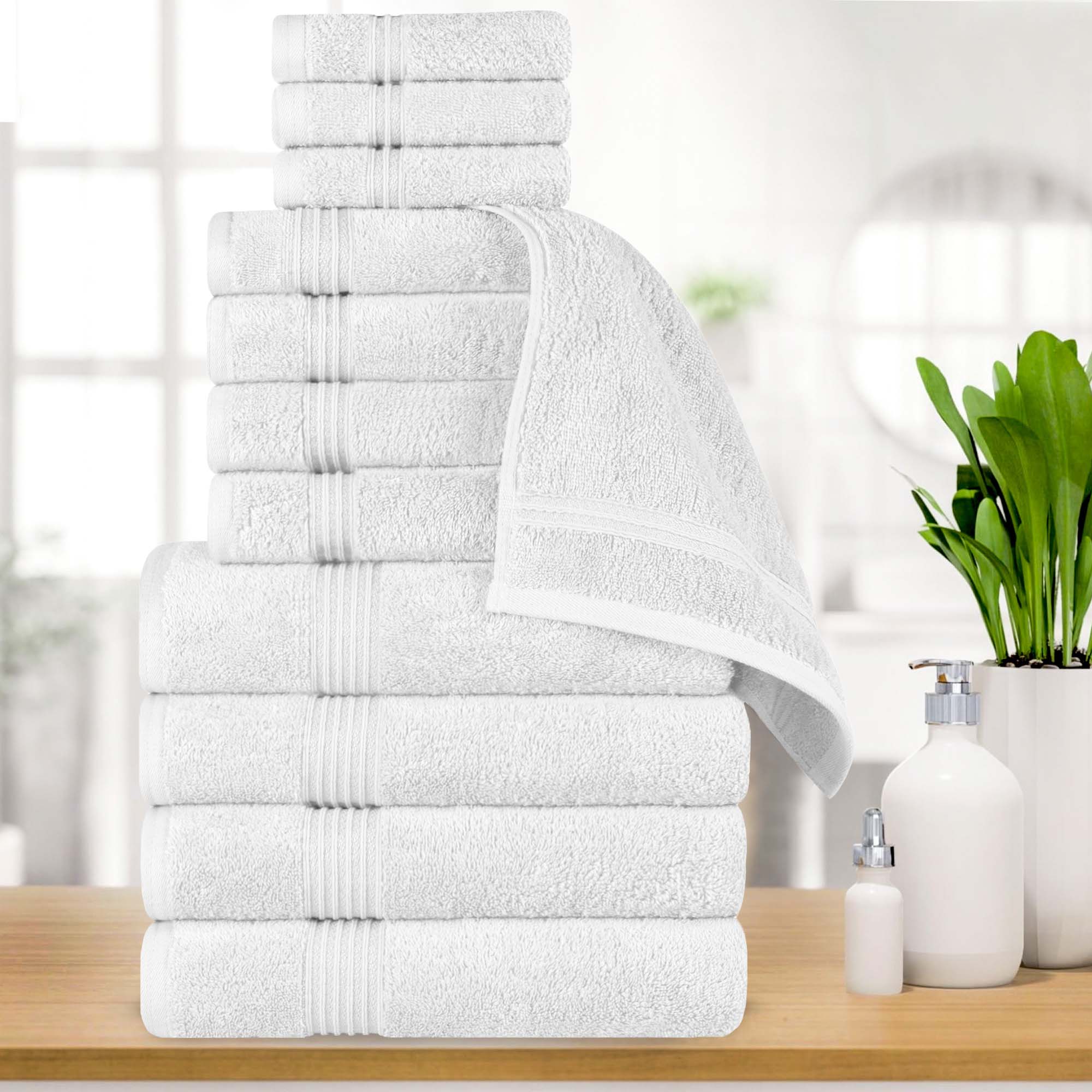 Premium 12-Piece Egyptian Cotton Towel Set - Ultra Soft, Highly Absorbent Bath Towels for Spa, Hotel & Luxury Home Use