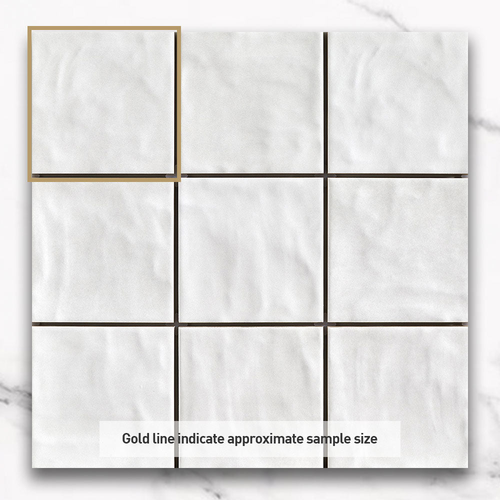 Premium Marrakesh White 120x120mm Zellige Matte Square Tile - Perfect for Bathroom, Kitchen Backsplash & Mediterranean Style Home Decor