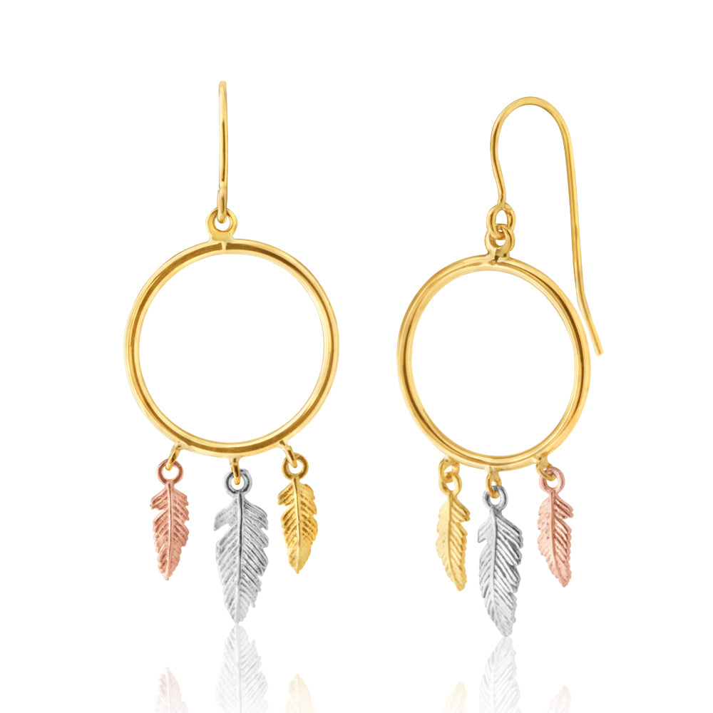 9ct Gold Shepherd's Hook Hoop Earrings for Women - Classic Dainty Circle Huggie Earrings for Everyday Wear & Special Occasions
