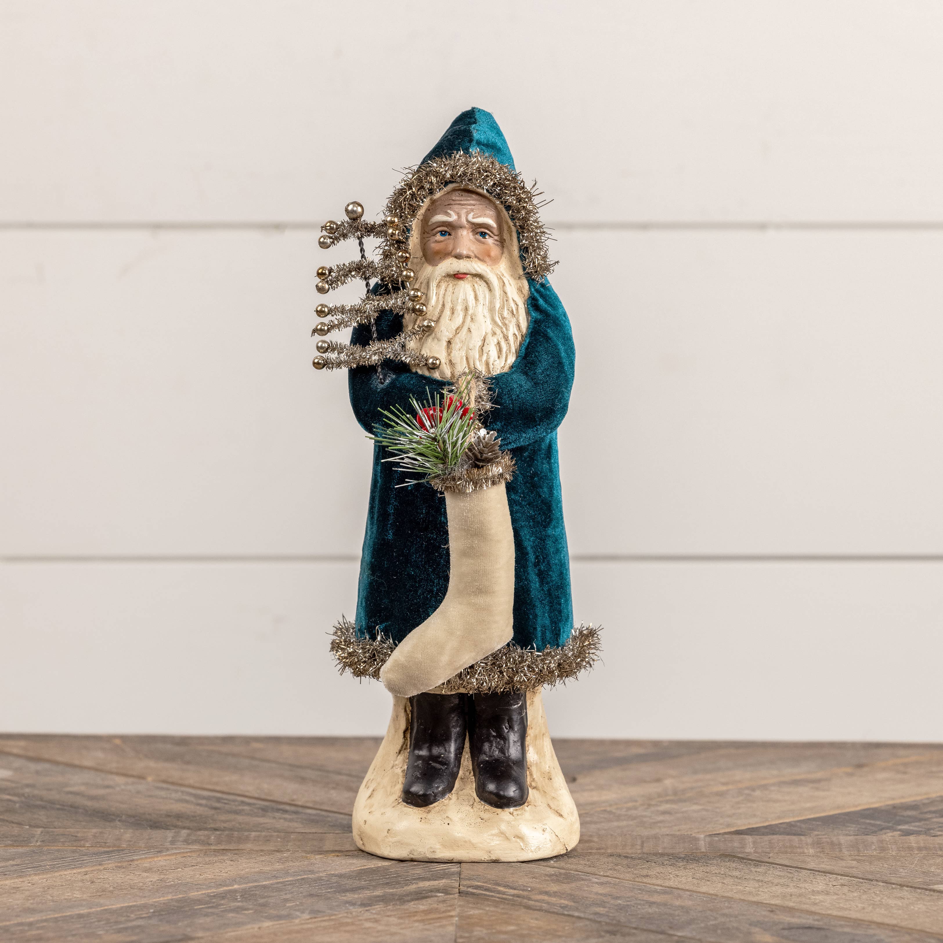 Deep Ocean Velvet Belsnickle Collection - Premium Christmas Ornaments for Holiday Tree Decorations, Home & Office Festive Decor