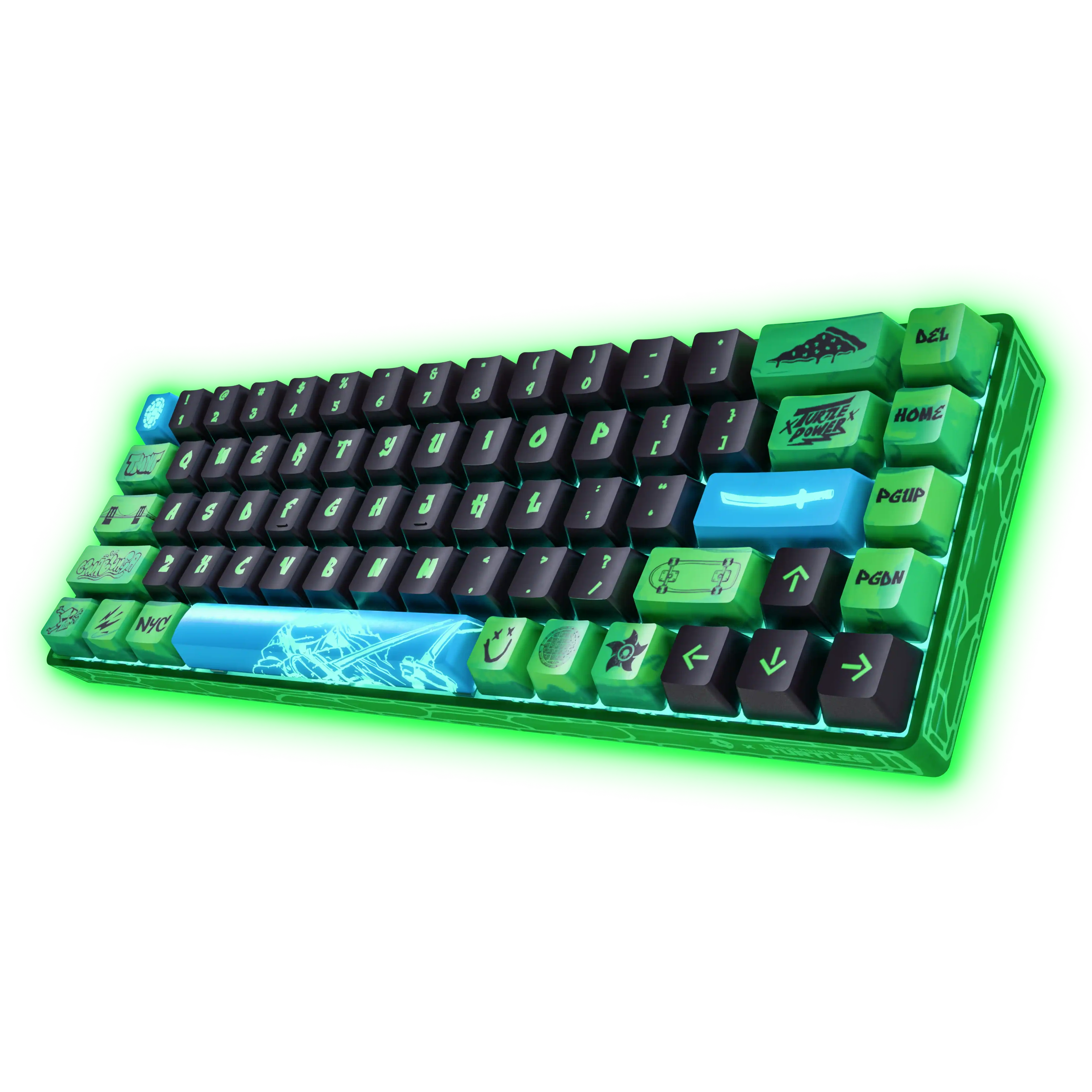 Banshee K68 Magnetic Switch Gaming Keyboard - TMNT Teenage Mutant Ninja Turtles Edition (4 Color LED Backlit) for PC, PS5, Xbox - Perfect for Gaming, Typing & Streaming