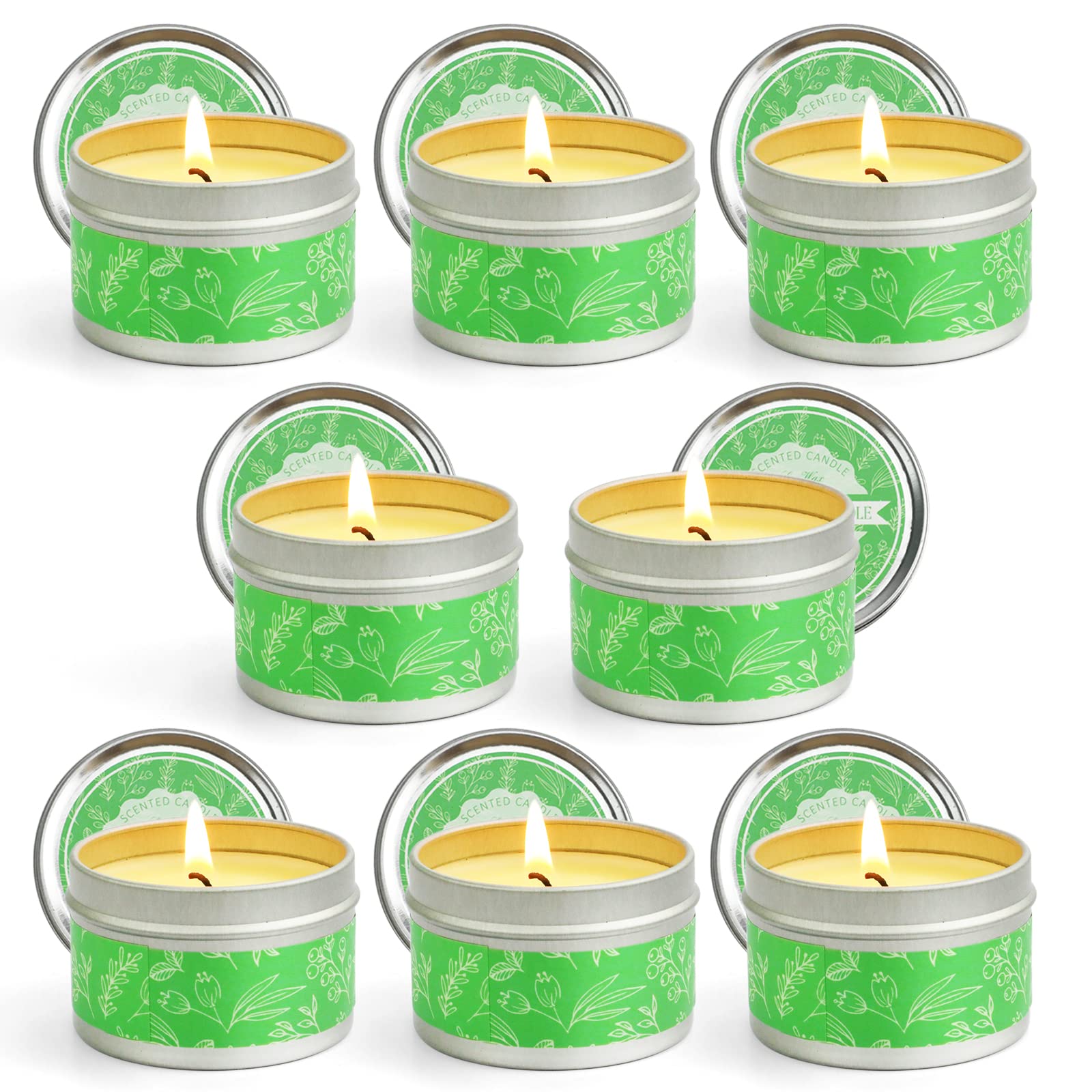 LA BELLEFÉE Citronella Candles - Natural Soy Wax Candles for Outdoor & Indoor Use, Lemongrass Scented Candles (8-Pack, 2.5oz Each) - Perfect Holiday Gift Set, Christmas Candles for Patio, Garden, and Home Decor