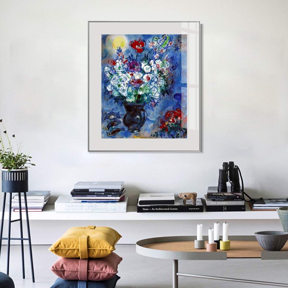 INVIN ART Framed Canvas Giclee Print - Les Anémones by Marc Chagall - 20
