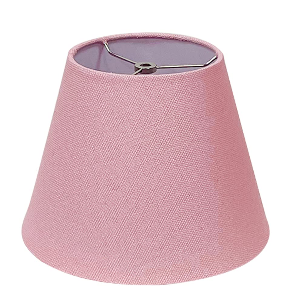 Tootoo Star Barrel White Small Lamp Shade - 6x10x7.5 Inch Fabric Replacement Shade for Table & Floor Lamps, Spider Fitler Model in Pink - Perfect for Bedroom, Living Room & Office Lighting Decor