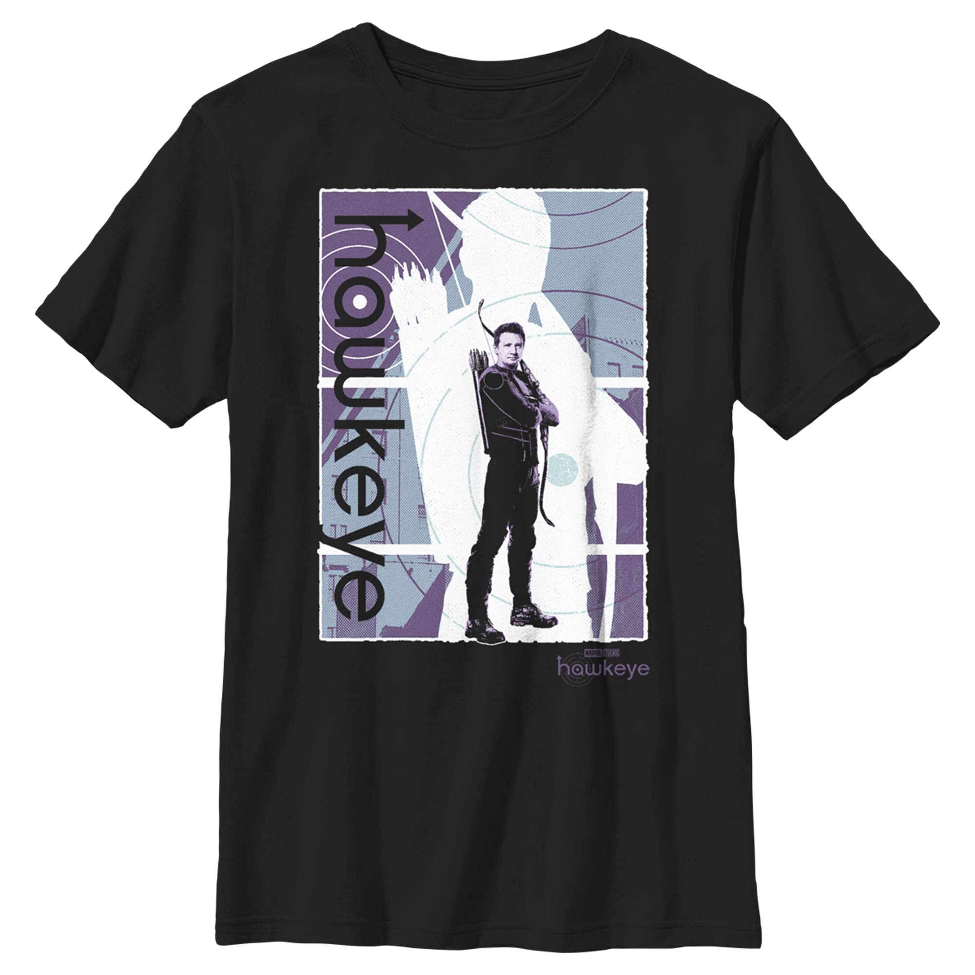Marvel Hawkeye Boys Purple Graphic T-Shirt - Superhero Cotton Tee for Kids, Casual Wear & Cosplay Costume