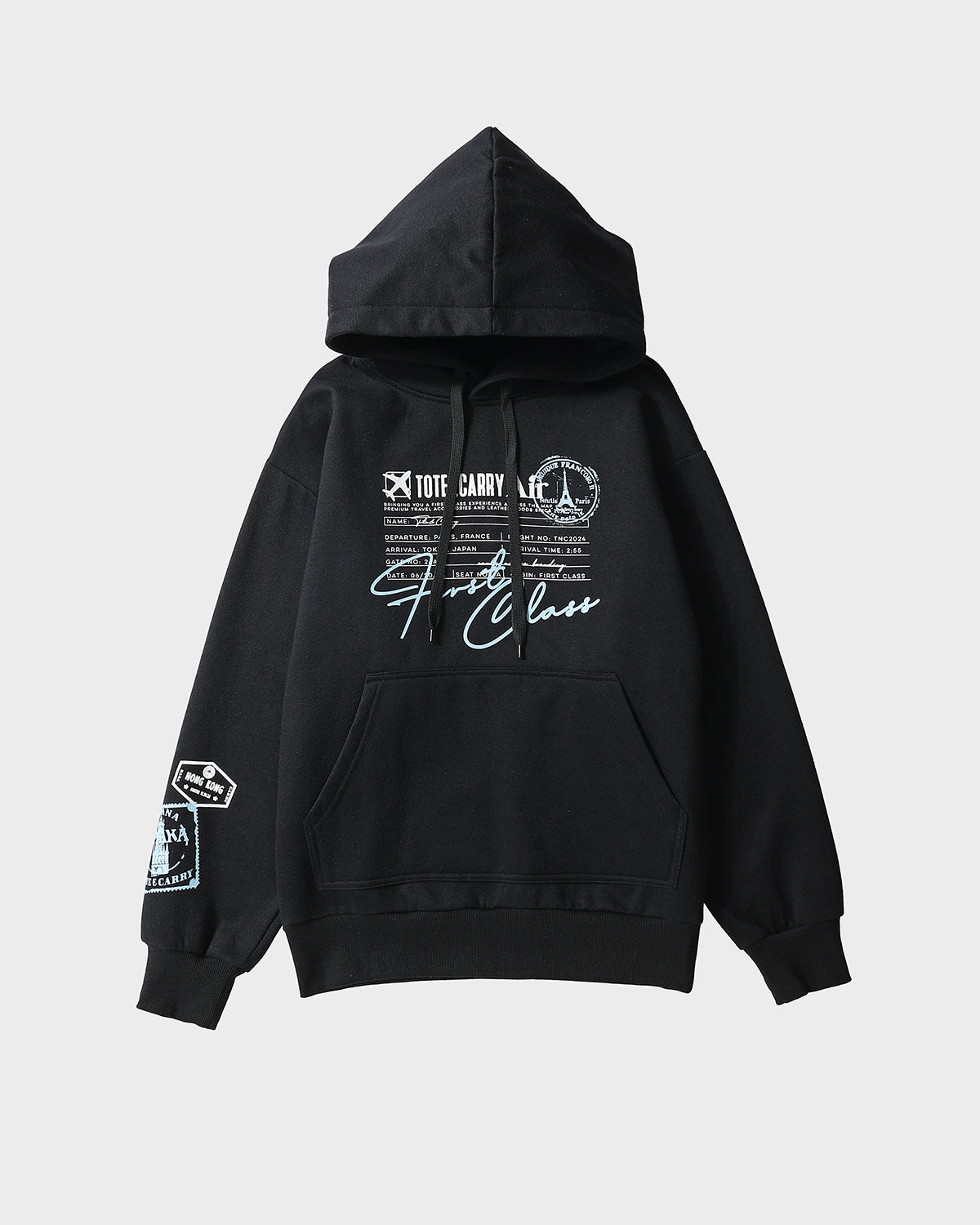 Globetrotter Hoodie & Sweats Set in Black - Cozy Travel Outfit for Men & Women | Perfect for Airplane, Road Trips & Casual Wear