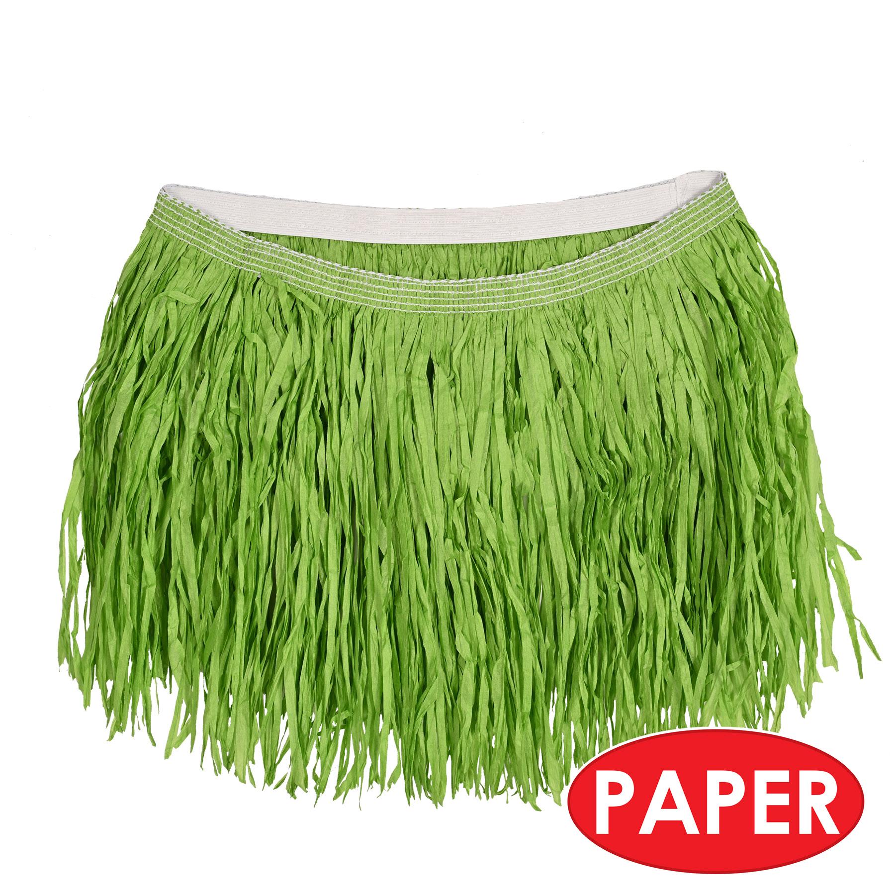 12 Pack Beistle Luau Party Adult Mini Hula Skirt - Tropical Green Grass Skirts for Hawaiian Themed Parties, Costumes & Beach Events