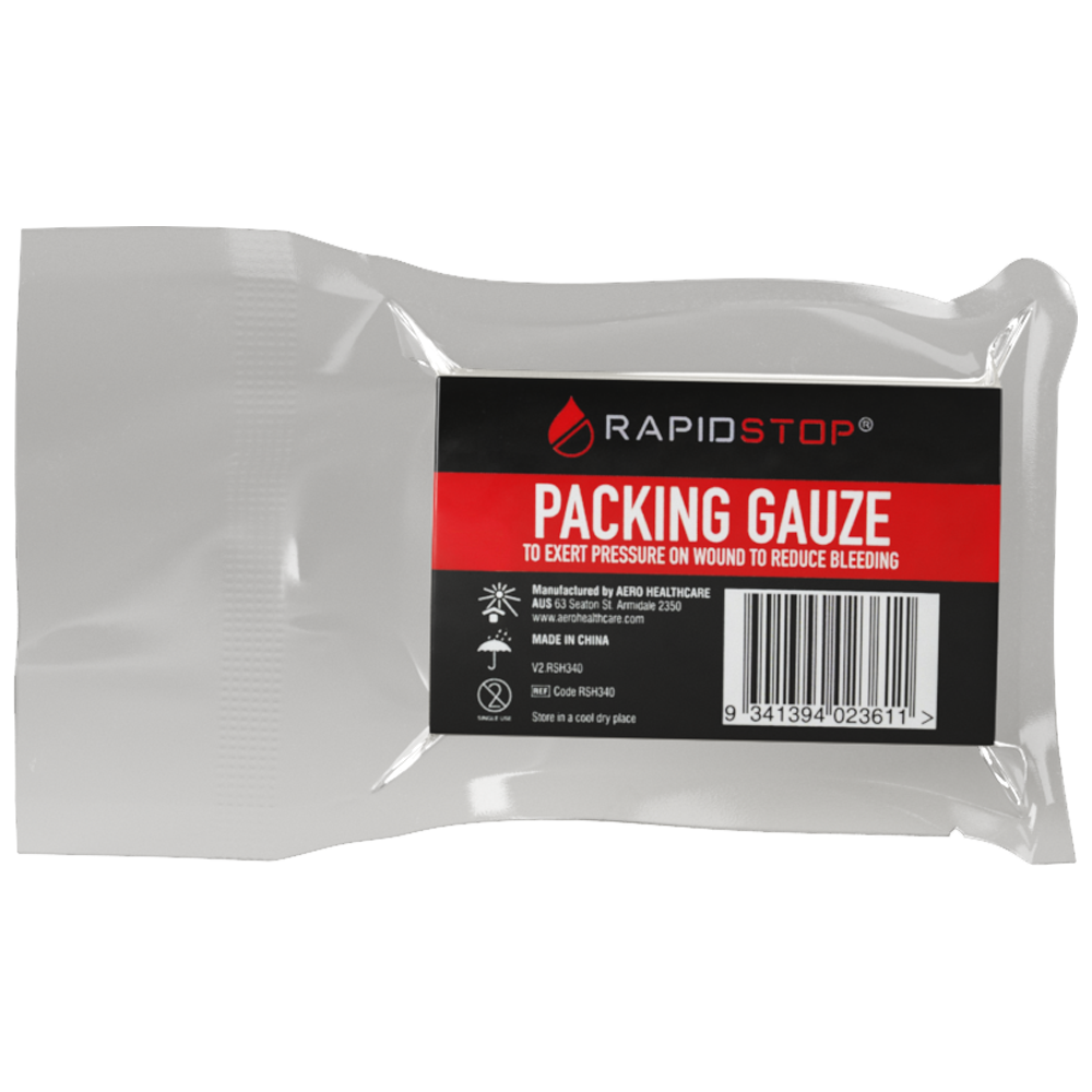 RAPIDSTOP Sterile Packing Gauze Rolls for Wound Care - First Aid, Surgical, and Emergency Medical Use