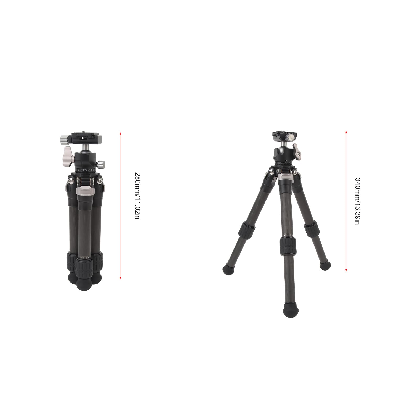 Tbest Carbon Fiber Mini Camera Tripod Stand - Portable Multi-Angle Adjustable DSLR Tripod Mount for Photography & Vlogging | Perfect for Travel, YouTube & Outdoor Shooting