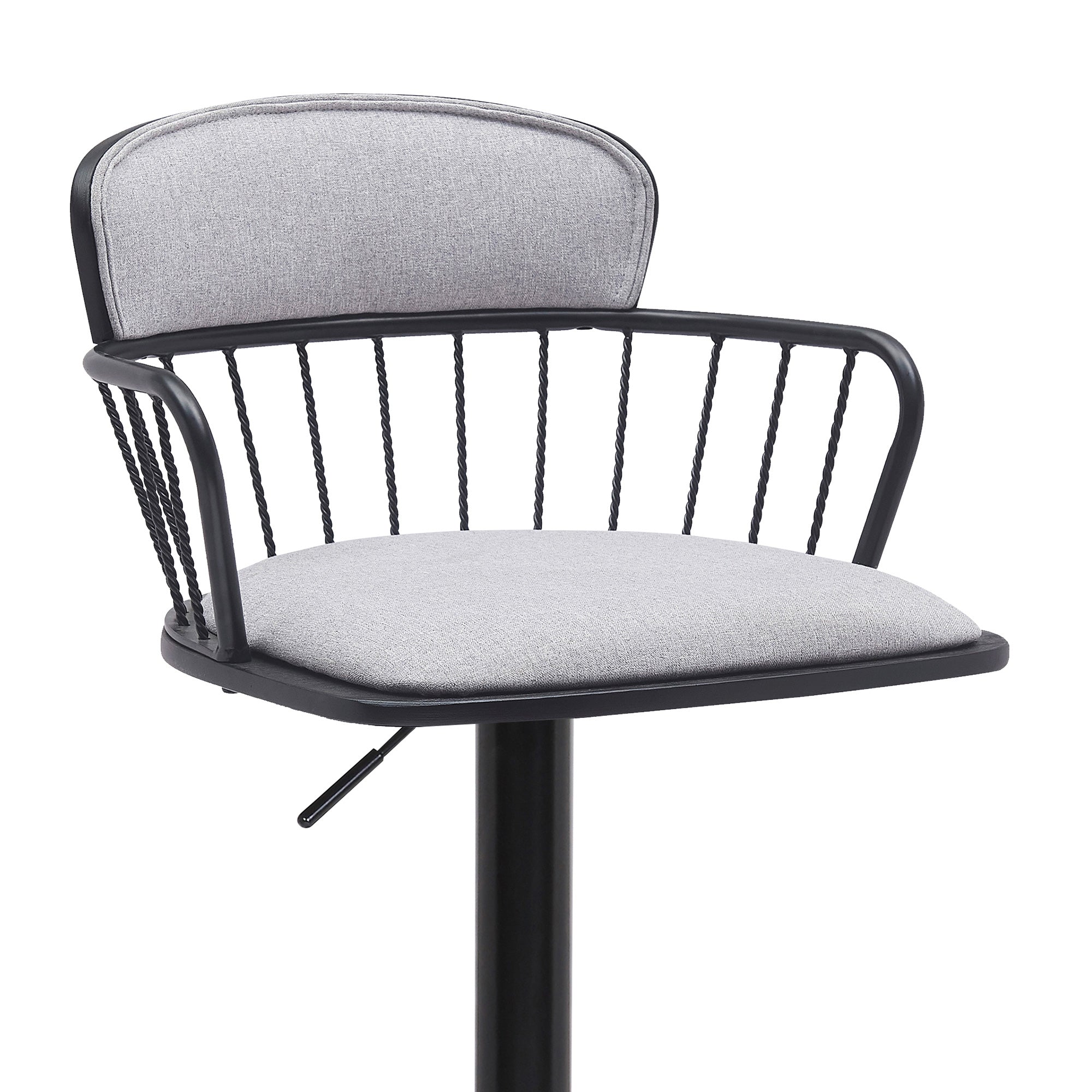 Nash Adjustable Swivel Bar Stool - 360° Rotating Kitchen Island Stool with Height Adjustment for Dining Room, Breakfast Nook & Home Bar