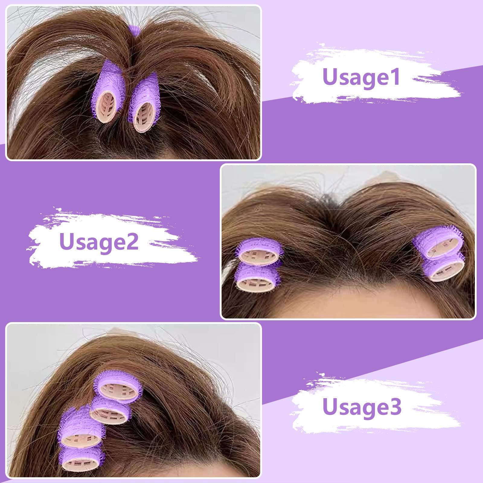 Volumizing Hair Root Clips for Women - 10pcs Purple Hair Rollers for Volume & Lift - DIY Curling Styling Tools for Natural Fluffy Hair - Perfect for Home Salon, Parties & Special Occasions