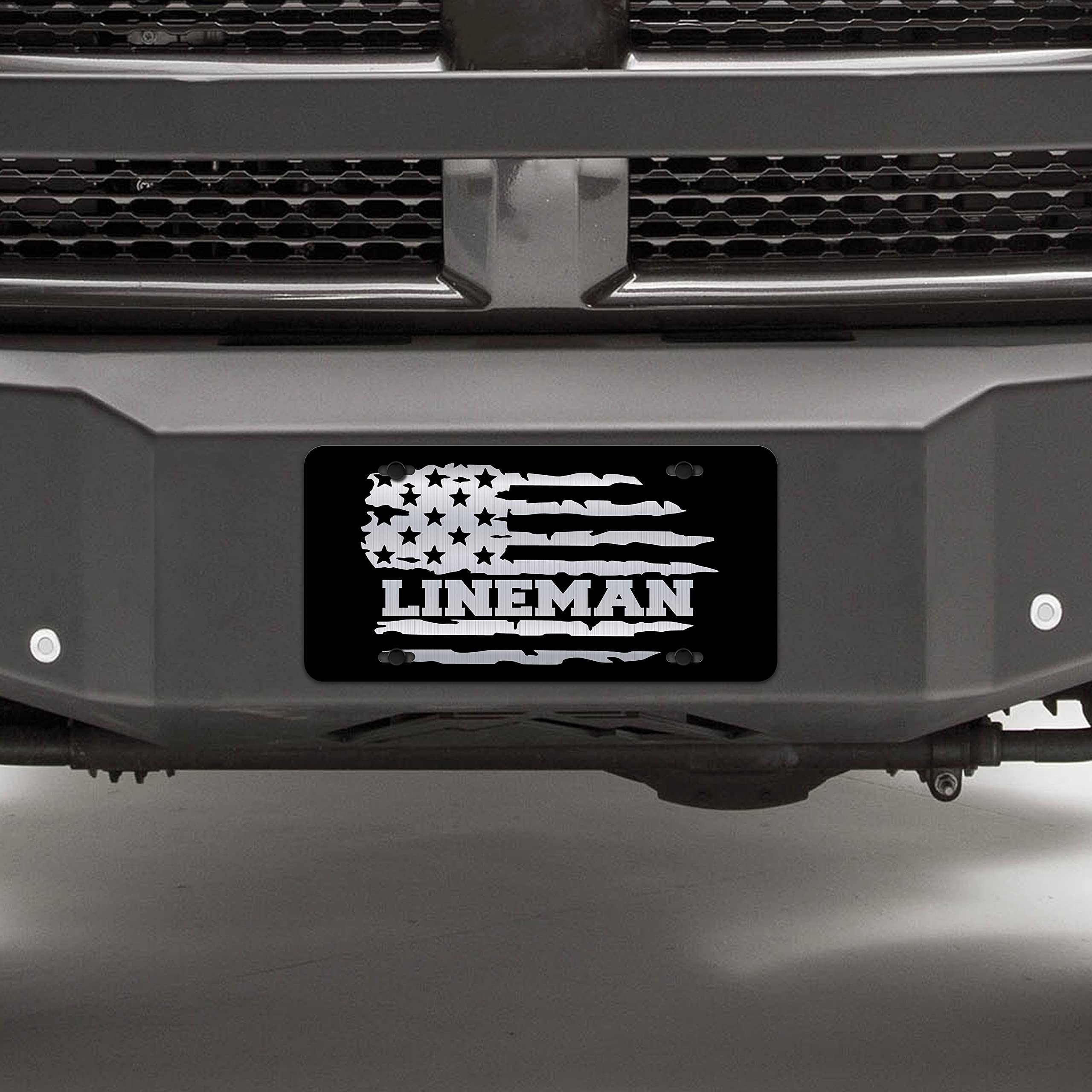 Lineman Car Tag - 6x12 Etched Universal Vanity License Plate - Perfect Gift for Military, Retired Linemen & Veterans - VLP10006 - Ideal for Trucks, Work Vehicles & Personal Cars