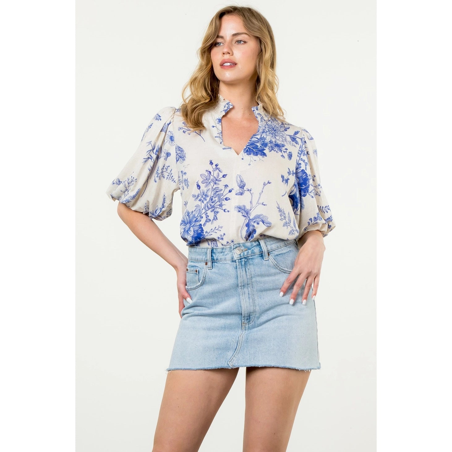 Amira Puff Sleeve Blouse for Women - Elegant Ruffle Top with Flowy Sleeves - Perfect for Office Wear, Date Night & Special Occasions