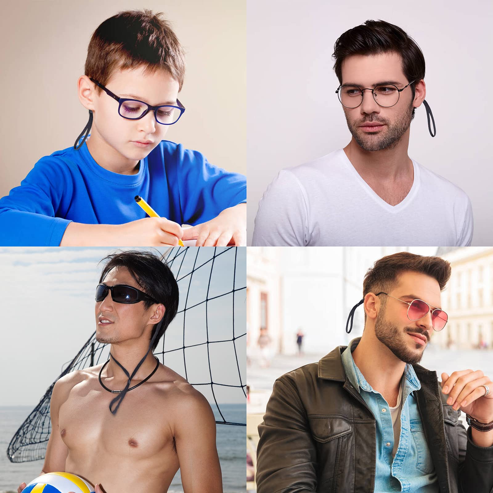 Adjustable 10-Pack Glasses Strap - Sports Sunglasses Holder for Men & Women - Running, Hiking, Outdoor Use