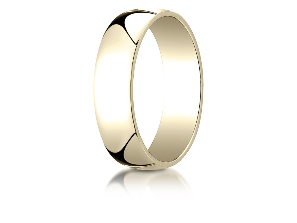 14K White Gold 6mm Dome Ring - Elegant Lightweight Jewelry for Daily Wear