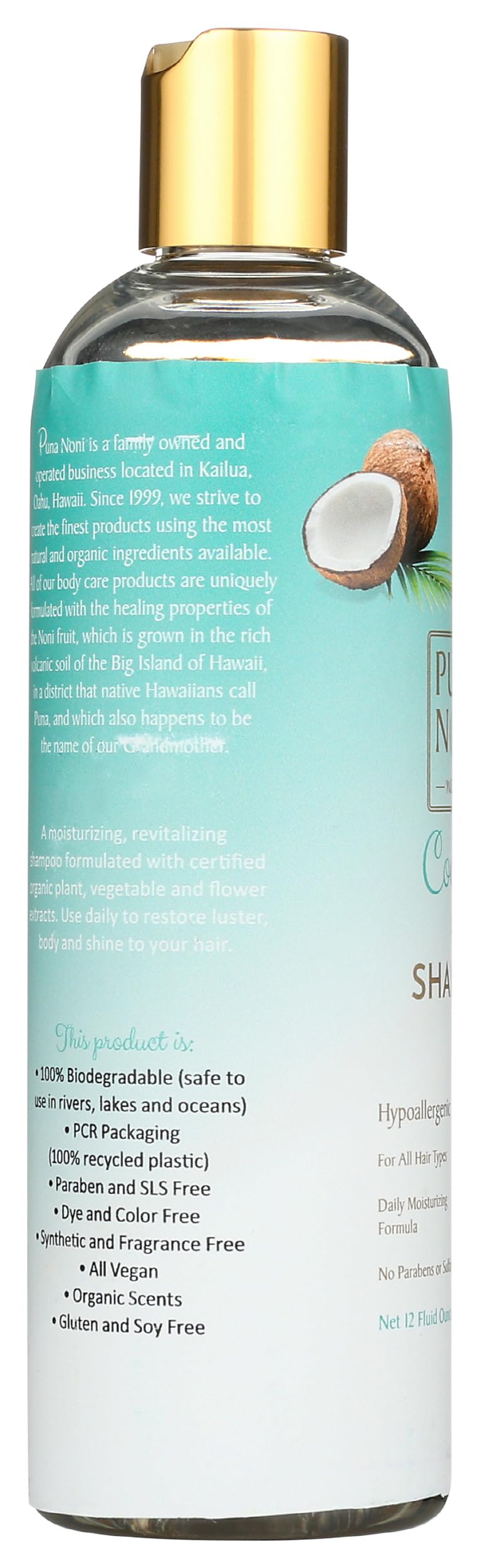 Organic Noni & Coconut Oil Shampoo for Hair Growth - 12 Fl Oz - Sulfate-Free, Nourishing & Hydrating Formula for Dry, Damaged Hair - Perfect for Daily Use & Scalp Care