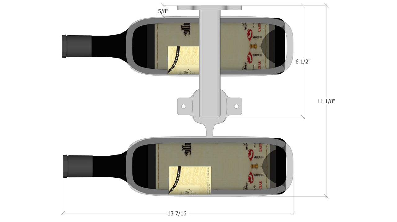 Urban Ironcraft Floor to Wall Wine Racks - Double Bottle Label Facing Pillar Series | Space-Saving Wine Storage for Home, Bar & Restaurant Decor