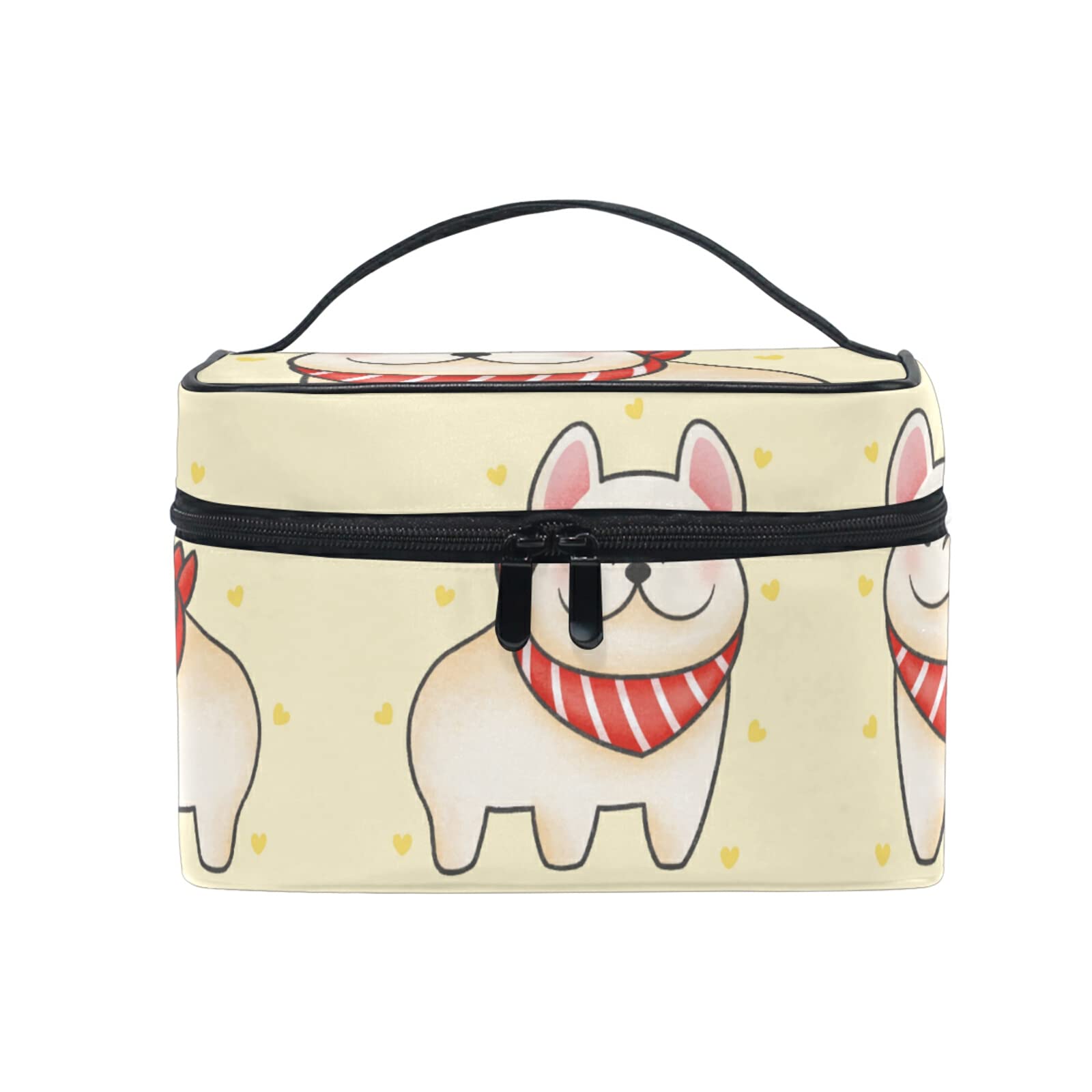 Cute Pug Cartoon Makeup Bag - Waterproof Cosmetic Organizer with Zipper for Women & Girls | Perfect for Travel, Gym, and Daily Essentials Storage