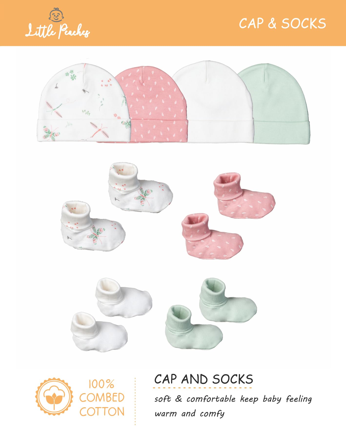 Newborn Baby Clothes Gift Set for Boys & Girls 0-3 Months - Soft Cotton Layette Outfit with Hat & Mittens | Perfect for Baby Showers, Hospital Photos & First Outings