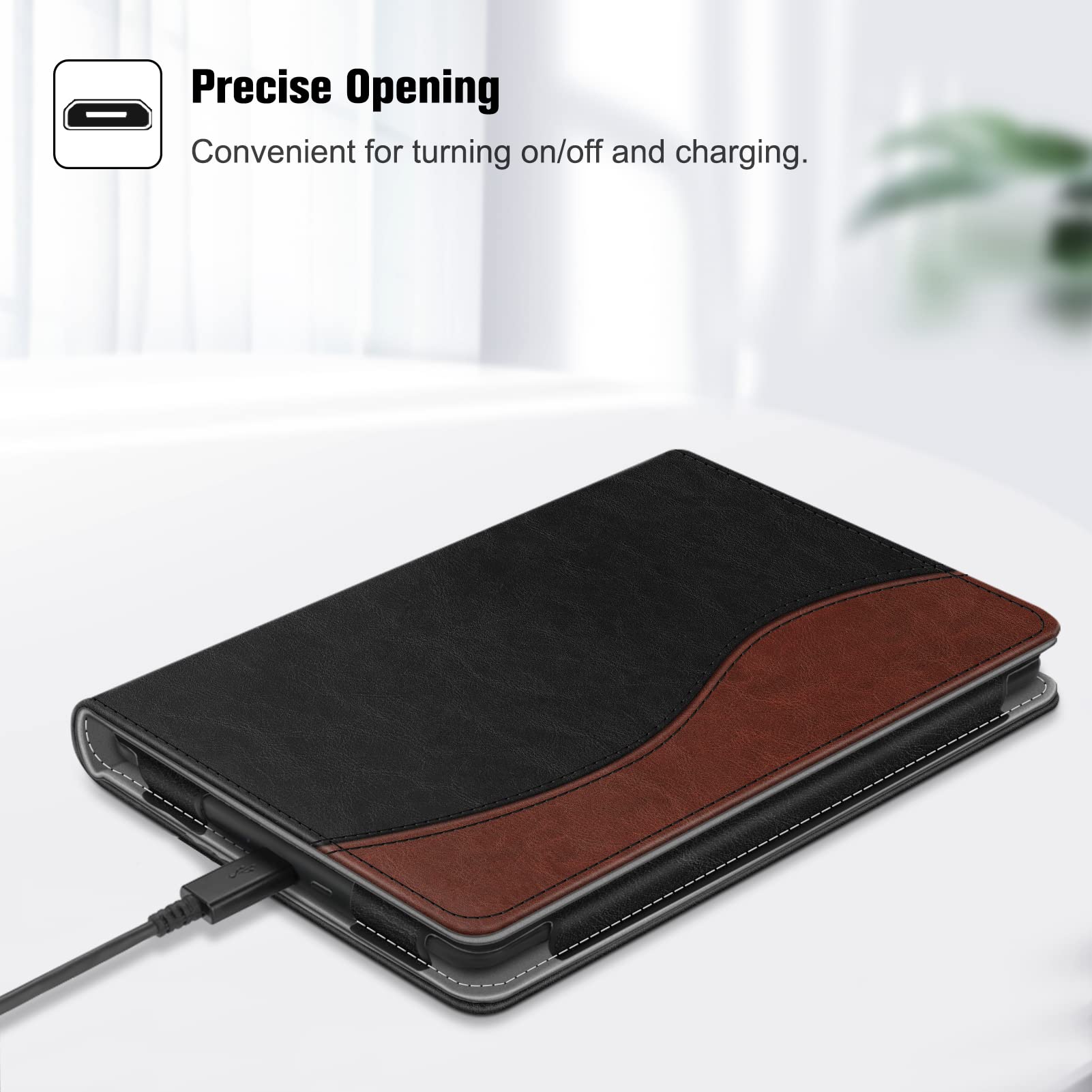 Premium Vegan Leather Folio Case for Kindle Paperwhite 6.8