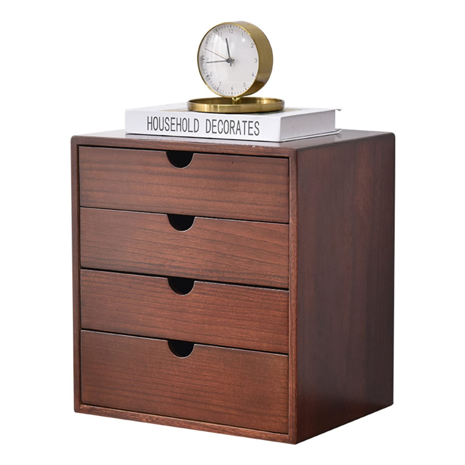 FPIGSHS 3-Drawer Wooden Storage Box - A4 Flat File Cabinet, Solid Wood Desk Organizer for School & Office Supplies - Perfect for Documents, Stationery & Craft Storage (3 Sizes Available)