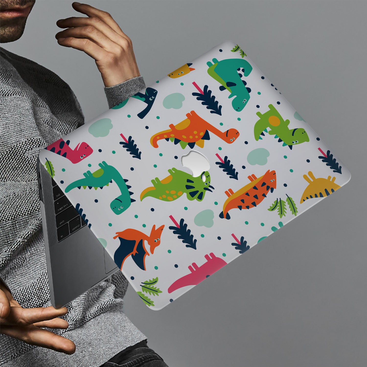 Premium MacBook Pro/Air Protective Case with Dinosaur Design - Durable & Stylish Laptop Cover for Work, Travel & School