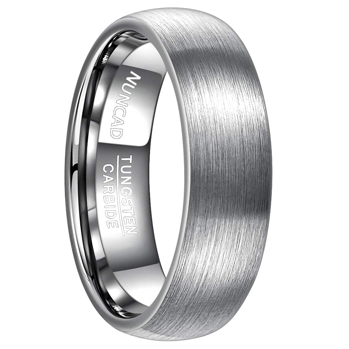 7mm Tungsten Wedding Rings for Men & Women - Domed/Double Beveled Edges, Brushed Finish, Comfort Fit (Size 6-14) - Perfect for Anniversaries, Engagements & Everyday Wear