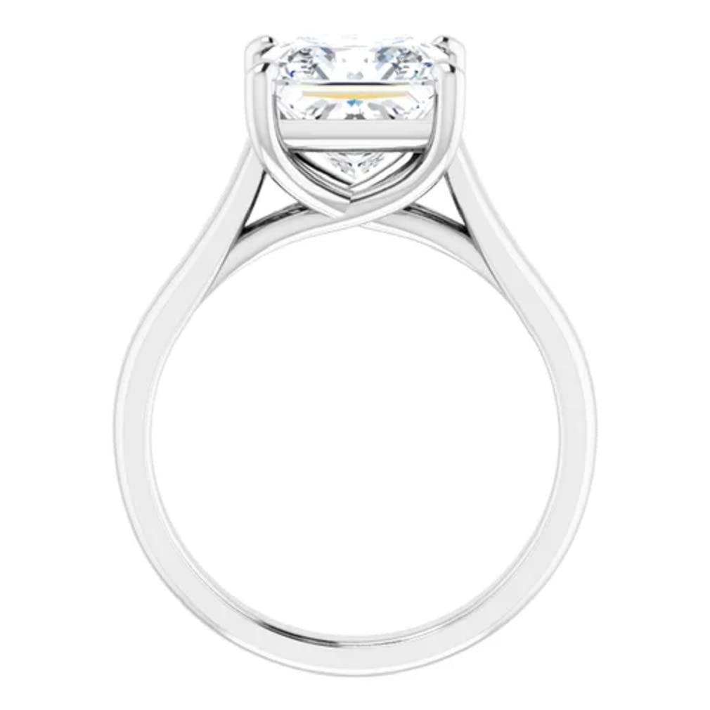 10K Solid White Gold Handmade Engagement Ring - 2.0 CT Princess Cut Moissanite Diamond Solitaire Wedding Band for Women - Perfect for Proposals, Anniversaries & Bridal Jewelry Gifts