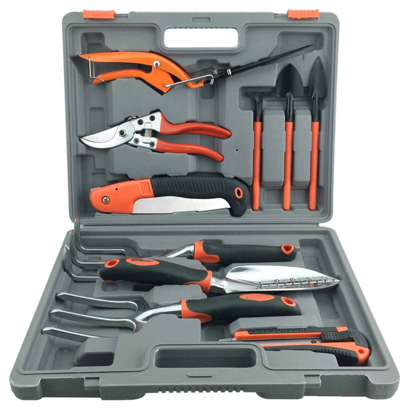 Premium Gardening Tool Set with Ergonomic Handle - 5-Piece Stainless Steel Garden Tools Kit with Durable Carrying Case - Ideal Gardening Gifts for Women, Perfect for Planting, Weeding & Outdoor Yard Work