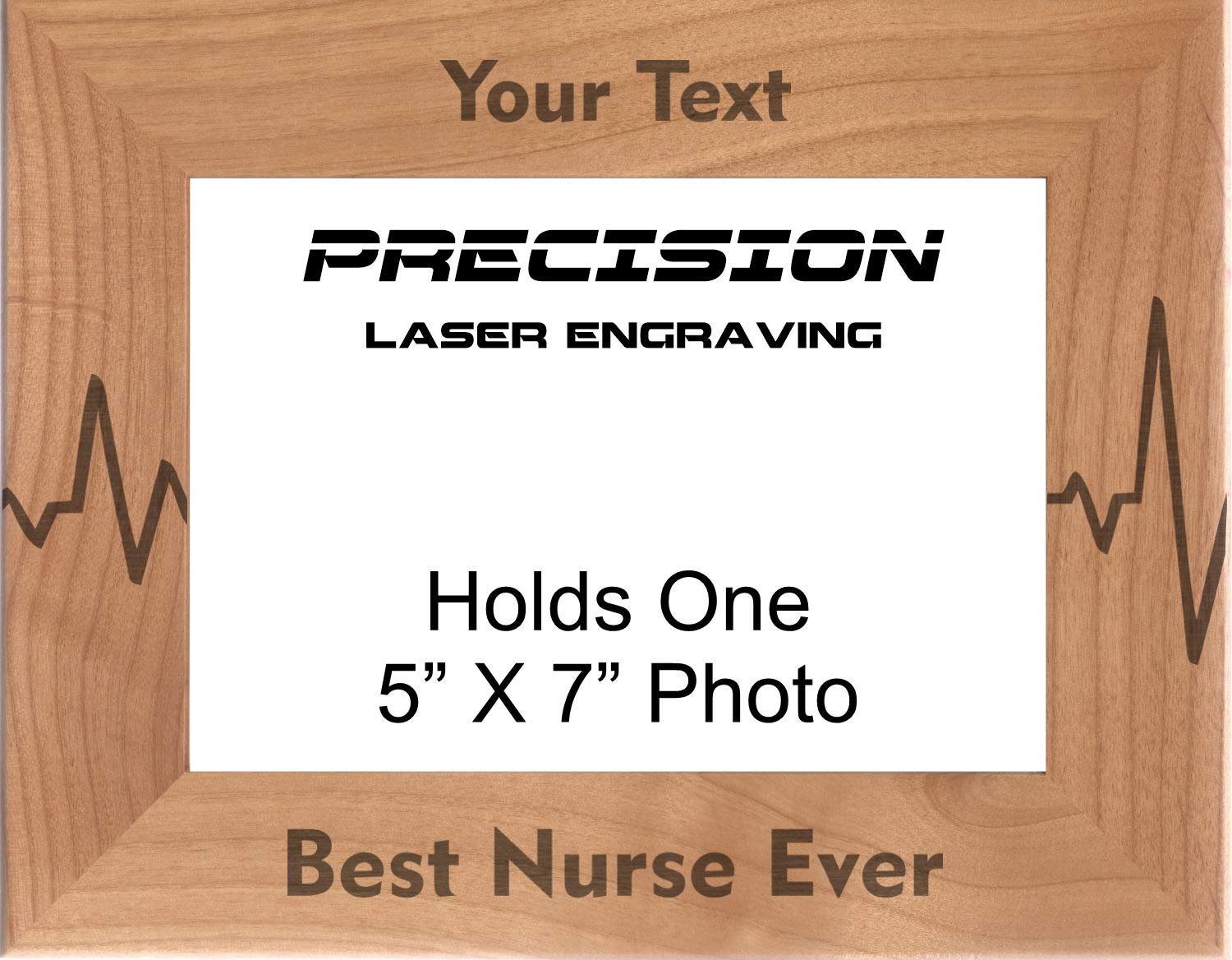 Custom Nurse Gift - Heartbeat Engraved Wood Frame for Medical Professionals