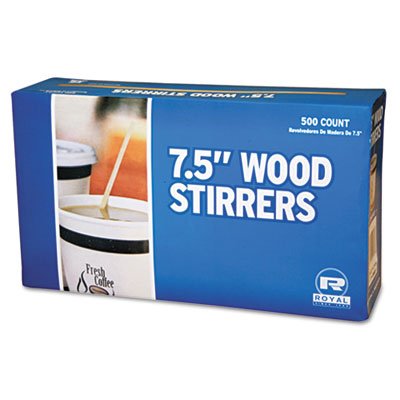 Royal Paper Wood Stir Sticks RPP R825 - Eco-Friendly Disposable Coffee Stirrers for Hot & Cold Drinks - Perfect for Coffee Shops, Offices, and Home Use