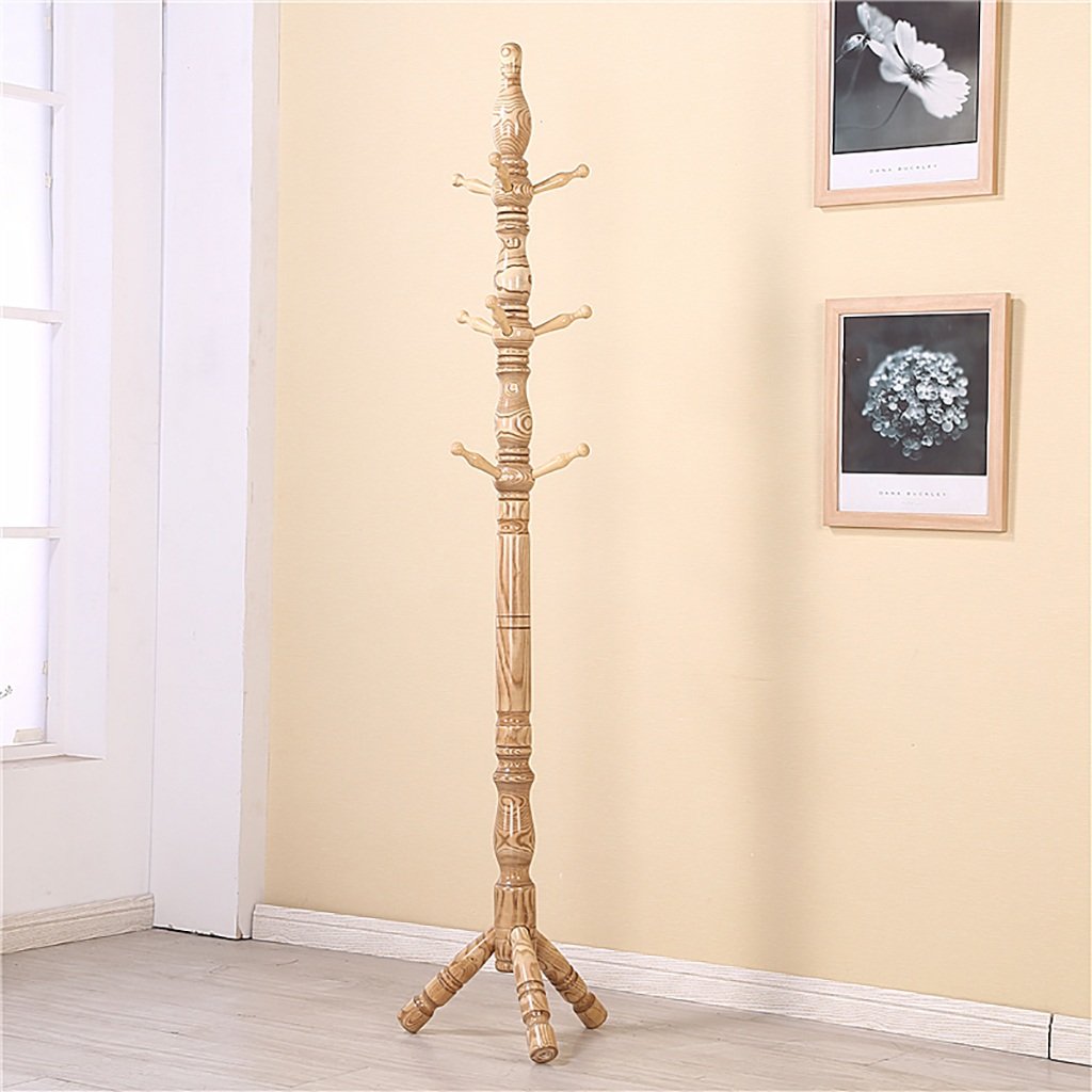 Solid Wood Coat Rack for Bedroom & Living Room - Modern Floor Standing Hanger with Easy Assembly - Natural Wooden Clothes Organizer for Coats, Hats & Scarves - Perfect for Entryway, Hallway or Dressing Room