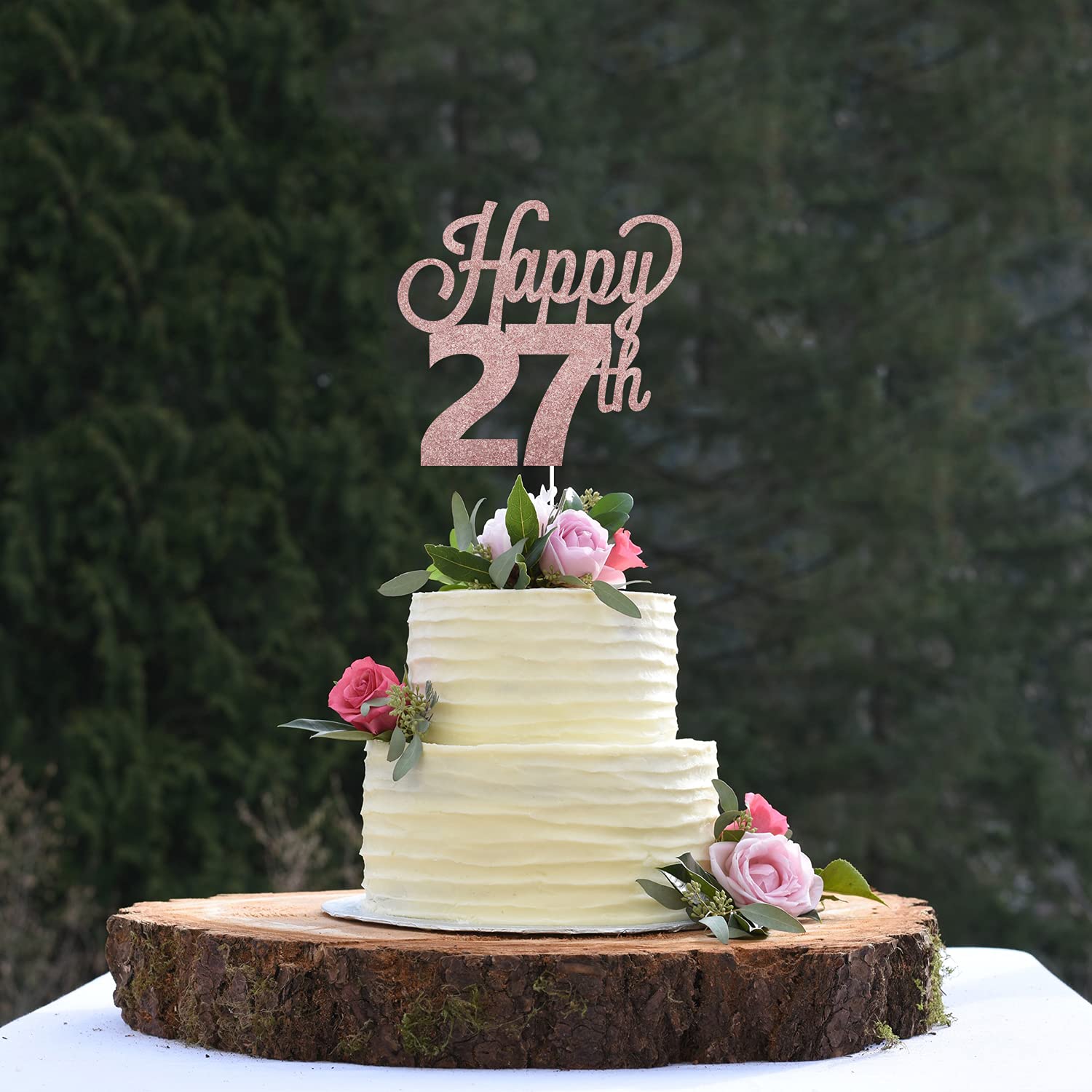 Happy 27th Birthday Cake Topper - Cheers to 27 Years Old Party Decorations for Women & Men - Perfect for Birthday Cakes, Cupcakes, and Dessert Table Centerpieces