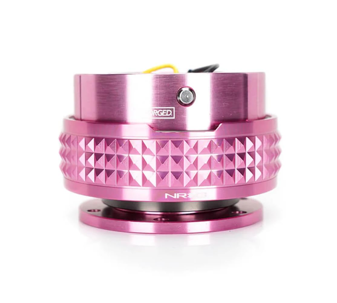 NRG Innovations NRG-SRK-210PK-PK Gen 2.1 Quick Release Steering Wheel Adapter Kit - Pink Body with Pink Pyramid Ring | Compatible with Racing Simulators, Drift Cars & Custom Builds