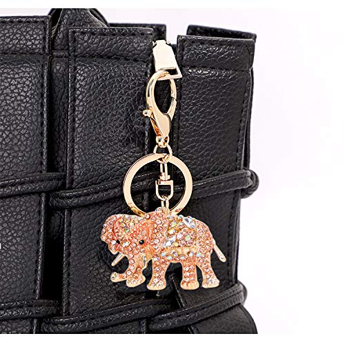 Sparkling Rhinestone Elephant Keychain - Elegant Crystal Key Ring for Women & Girls - Perfect for Purse, Bag, Car Keys & Gifts