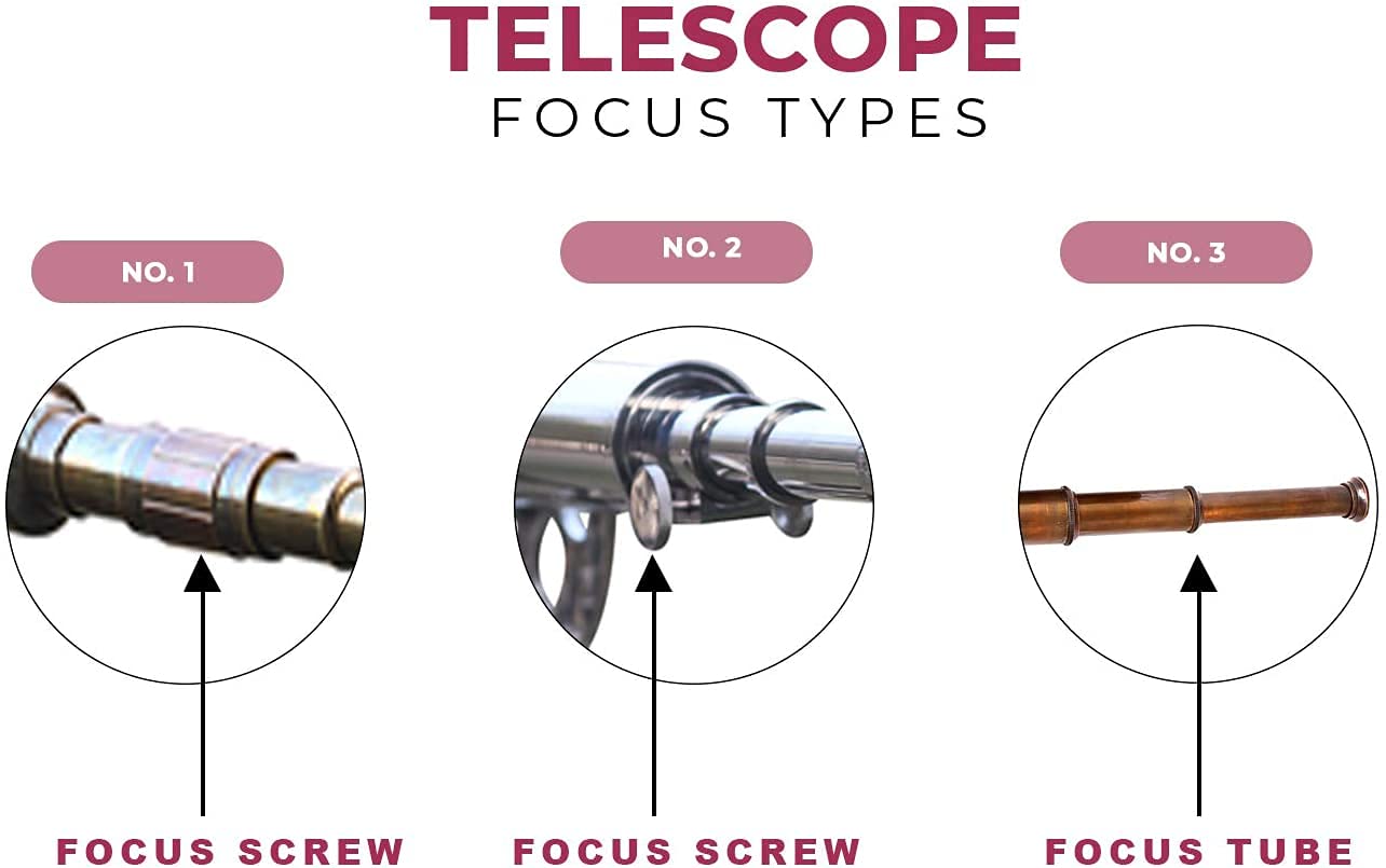 Nautical Brass Nickel Double Barrel Telescope with Black Wooden Tripod - Brass Floor Standing Telescope for Stargazing & Marine Navigation | NAVIROCK