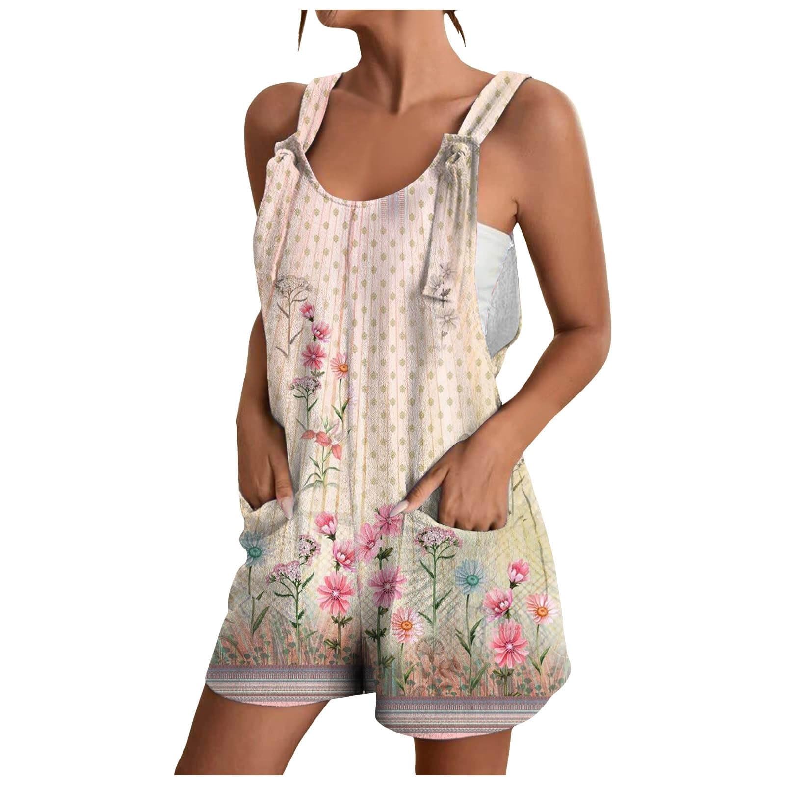 Women's Rompers 2024 - Casual Sleeveless Short Overalls Jumpsuit | Comfortable Summer Outfit for Vacation, Beach & Fashion | Trendy Women's Clothing for Outdoor Activities, Parties & Travel
