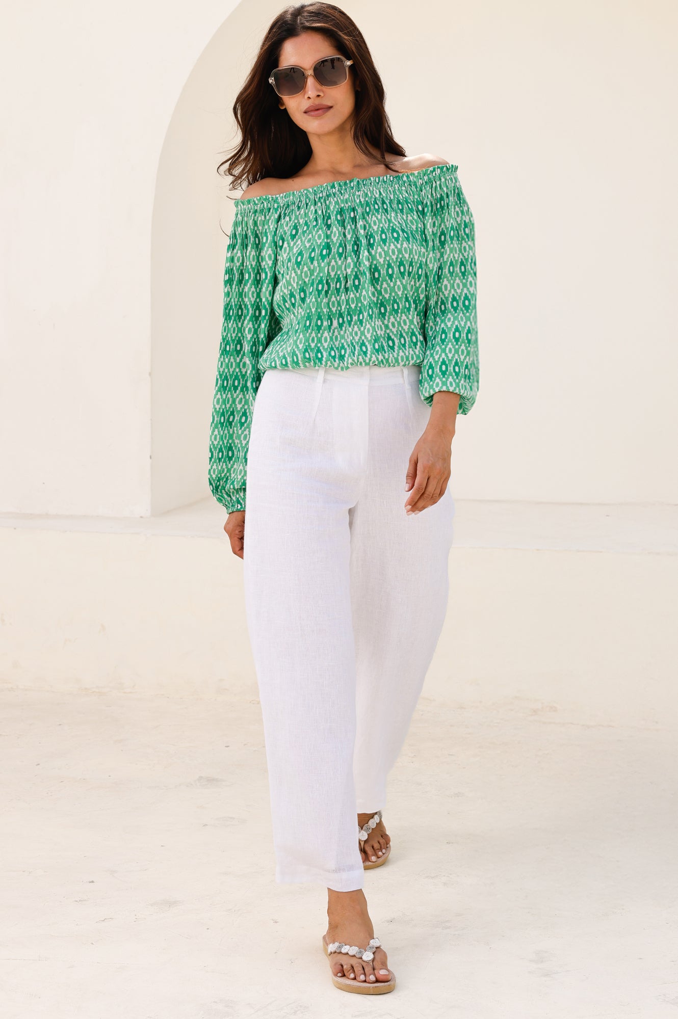 Wide Leg Linen Cropped Trousers for Women | Breathable Summer Pants | White Casual Pants | Perfect for Beach, Office & Vacation Outfits