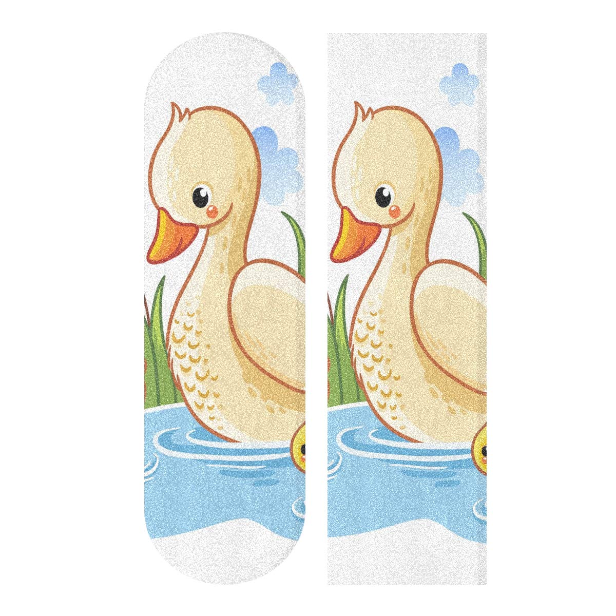 BECCI Duck Ducklings Skateboard Grip Tape - 9.1” x 33.1” Non-Slip, Tear Proof, Bubble Free, Easy Adhere Sandpaper for Longboards and Skateboards - Perfect for Street Skating and Park Riding