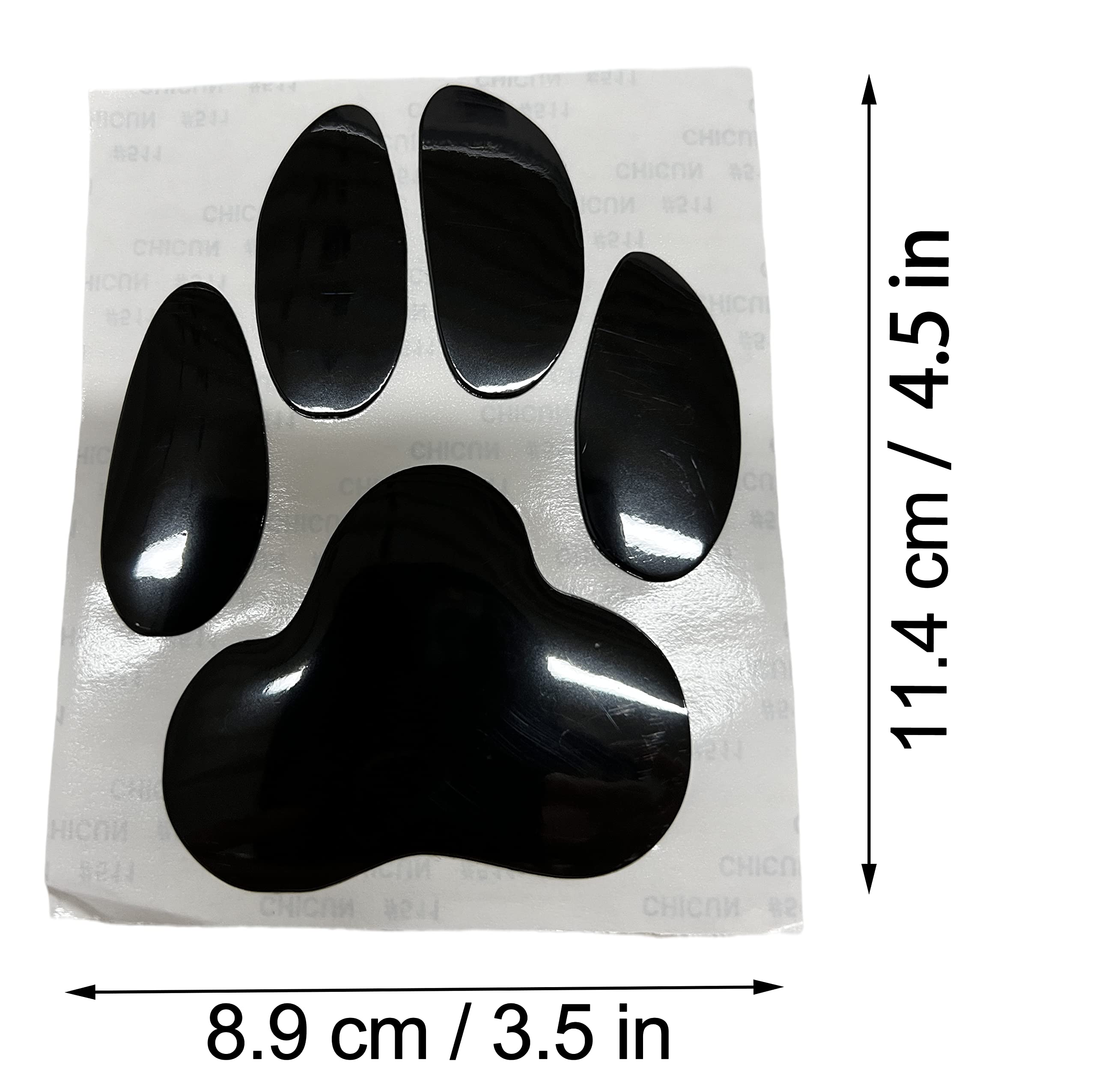LZLRUN 2 Pack 3D Chrome Dog Paw Print Car Stickers - Black Vinyl Decals for Car Bumper, Window, Laptop & DIY Decoration | Waterproof & Durable for Cars, Trucks, SUVs, Motorcycles & Personal Items