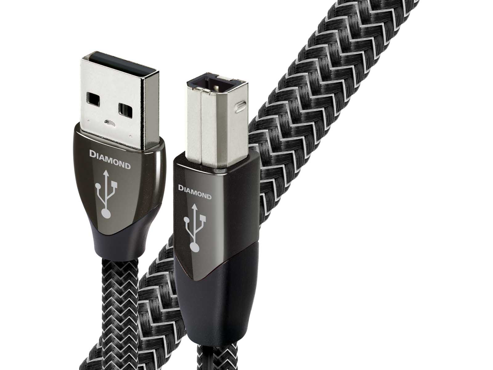 Audioquest Diamond USB A to USB B Cable - High-Performance Digital Audio Cable for Studio Recording & Hi-Fi Systems - Perfect for Audiophiles & Professional Sound Engineers