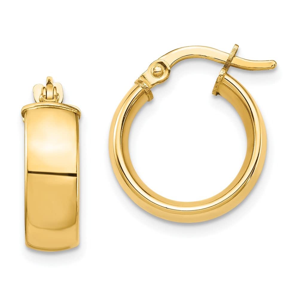 14K Gold 5mm Hoop Earrings for Women - High Polished Fine Jewelry - Perfect for Everyday Wear, Gifts & Special Occasions