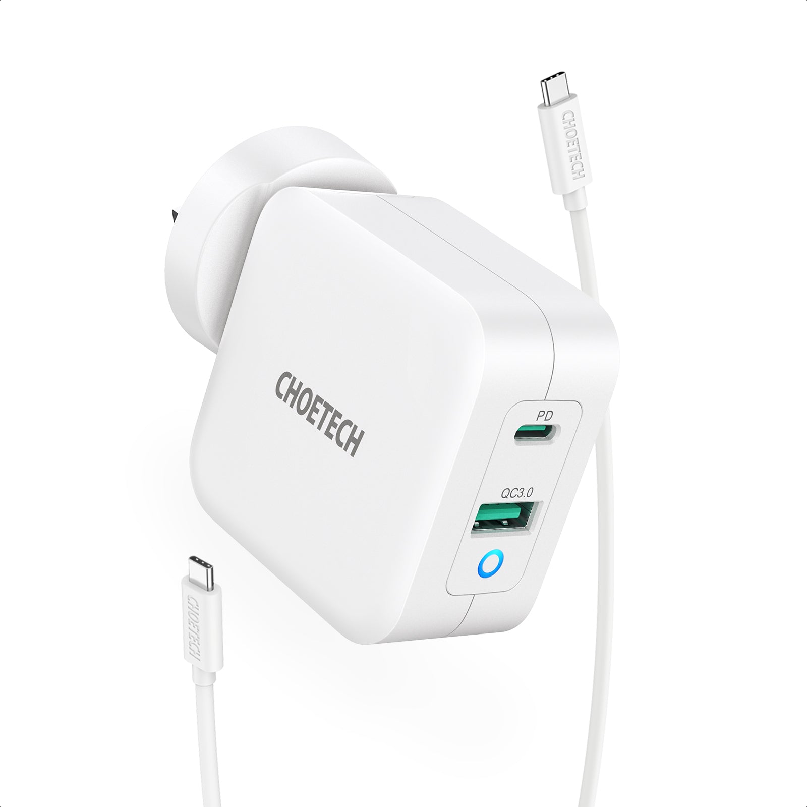 65W GaN PD Fast Charger with Dual USB C Ports - Compact Foldable Design for iPhone, MacBook, Samsung & More - Perfect for Travel, Office & Home Use