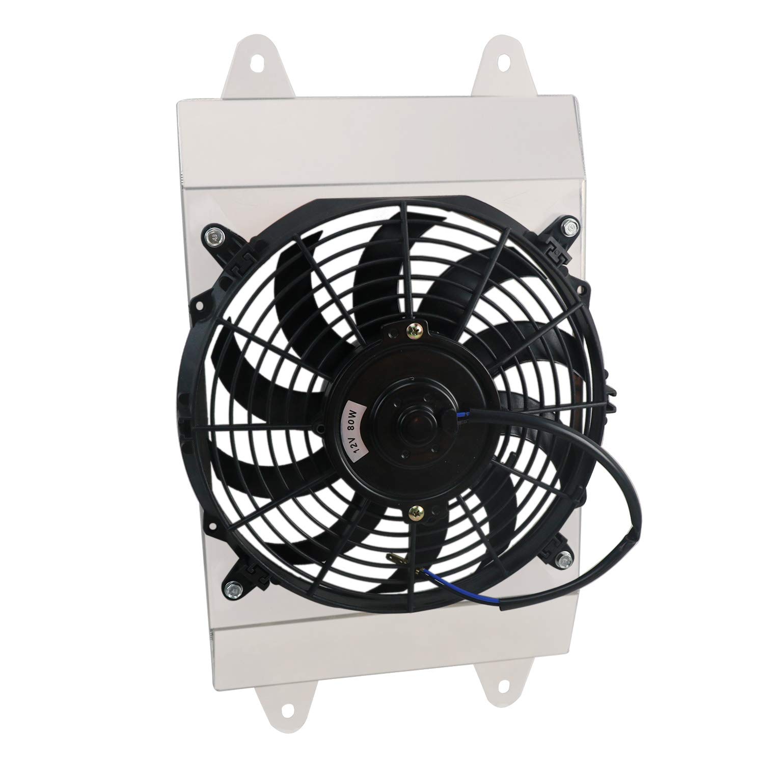 ECMRAD Aluminum Radiator Shroud & Cooling Fan Assembly Compatible with Yamaha Viking VI 700 YXM700 4X4 (2015-2020 Models) - High Performance Cooling System for Off-Road ATV & UTV Adventures