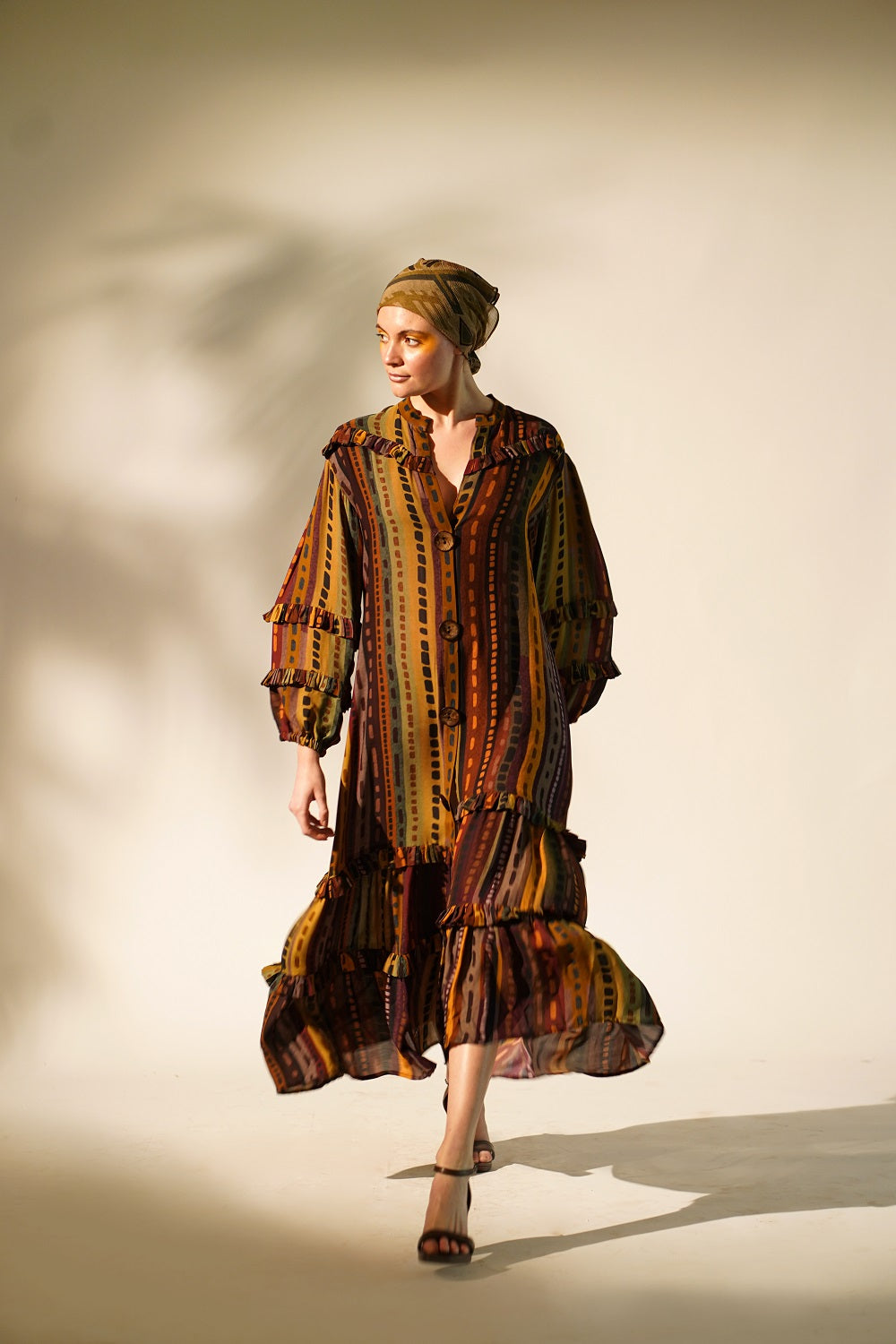 Colorful Striped Print Shirt Dress for Women - Casual Summer Beachwear & Office Wear