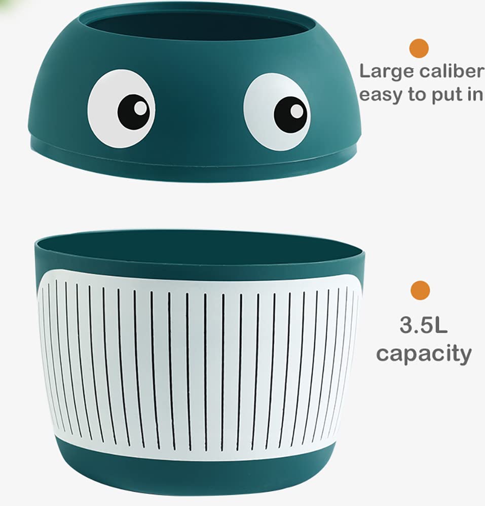 Mini Desktop Trash Can with Lid - Cute Whale Design Small Waste Basket, Portable Garbage Bin for Home, Office, Living Room, Coffee Table, Bathroom & Kitchen | Perfect for Desk Organization, Bedroom Decor & Household Cleaning