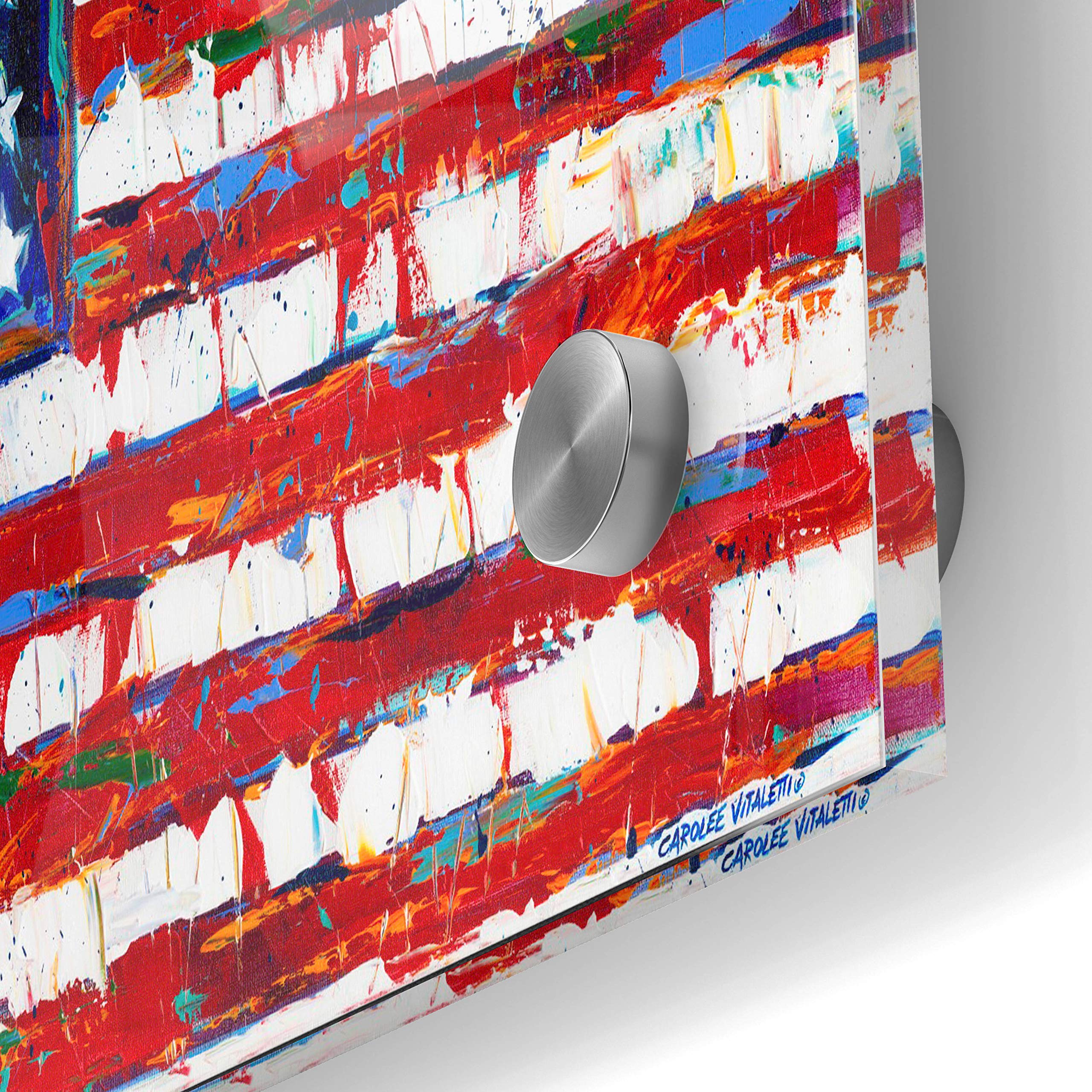 Epic 'Dramatic Stars & Stripes' Patriotic Wall Art by Carolee Vitaletti - 24x36 Inch Acrylic Glass Canvas Print - Perfect for Living Room, Office & American Home Decor